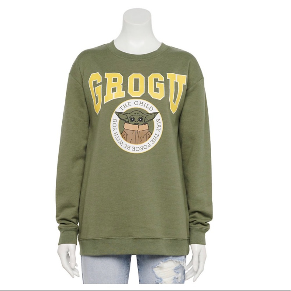 Juniors Star Wars Mandalorian Grogu Child Baby Yoda Sweatshirt This Is The Way